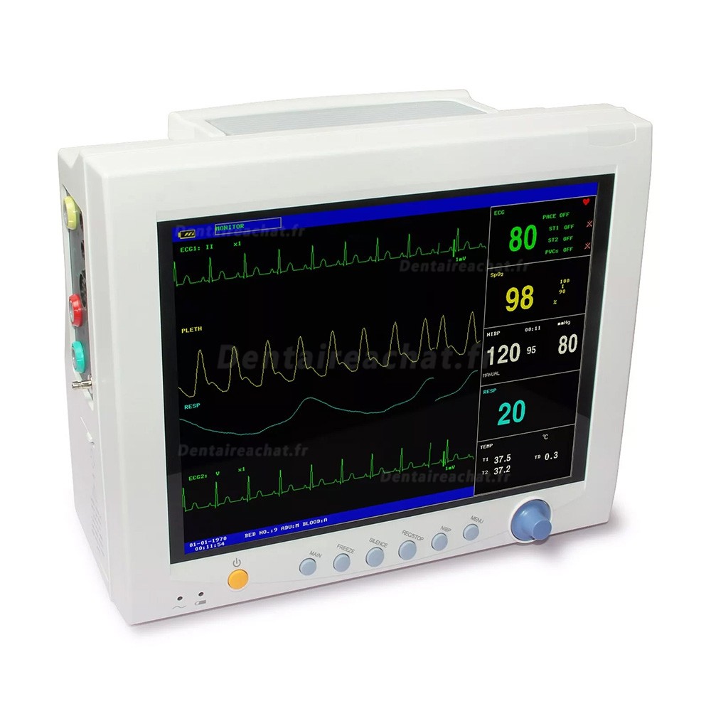 CONTEC® CMS7000 Moniteur multiparamétrique (Température, Respiration, Fréquence de pouls, NIBP, SpO2, ECG)